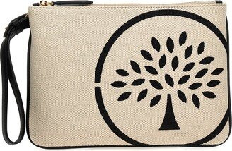 Tree Printed Zipped Clutch Bag