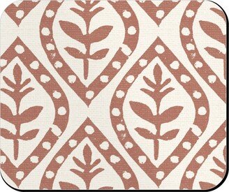 Mouse Pads: Molly's Print - Terracotta Mouse Pad, Rectangle Ornament, Brown