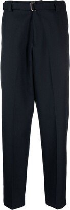 Belted-Waist Tapered-Leg Trousers