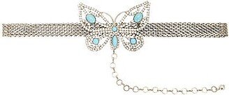 Butterfly Chain Belt in Metallic Silver