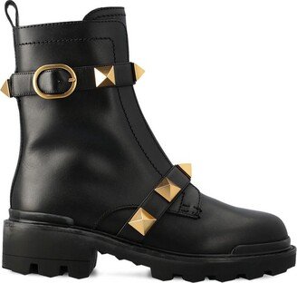 Garavani Roman Stud Zip-Up Combat Boots