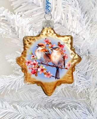 Spring Sparrows Keepsake Mercury Glass Christmas Ornaments G. DeBrekht