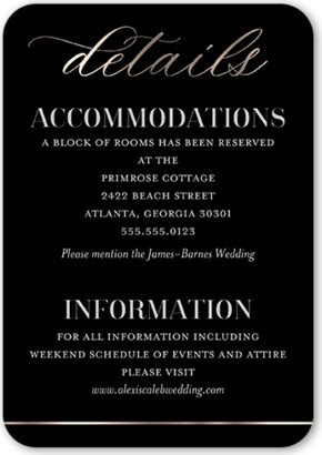 Enclosure Cards: Elegantly Engaged Wedding Enclosure Card, Black, Signature Smooth Cardstock, Rounded