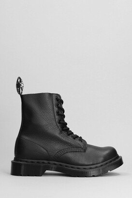 1460 Mono Combat Boots In Black Leather
