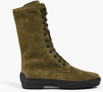 Suede combat boots