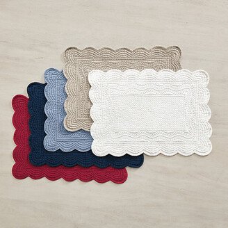 Set of 4 Marseille Rectangular Quilted Placemats Natural