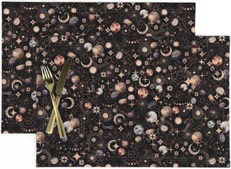 Celestial Placemats | Set Of 2 - Astro Adventures By Kociara Stars Moon Mystic Astrology Cosmic Cloth Spoonflower