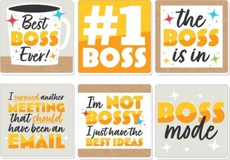 Big Dot Of Happiness Happy Boss's Day - Funny Best Boss Ever Decorations - Drink Coasters - Set of 6