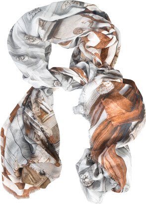 Fringe Edges Printed Scarf-AF