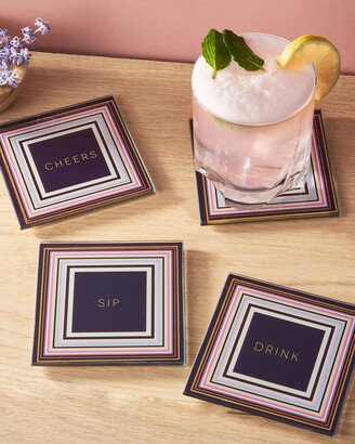 Cheers To You Glass Coasters, Set of 4