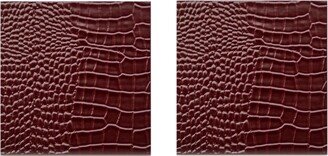 Posh Trading Company Set Of Two Coasters - Faux Python Burgundy