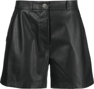 Faux-Leather Wide-Leg Shorts