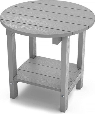 All Weather HIPS Outdoor Side Tables 2-Tier Adirondack Tables End Tables