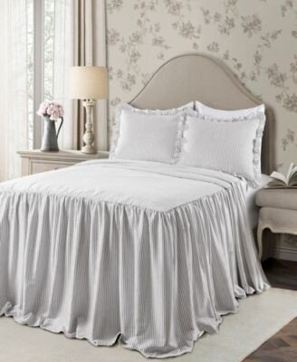 Ticking Stripe 3 Piece Bedspread Sets