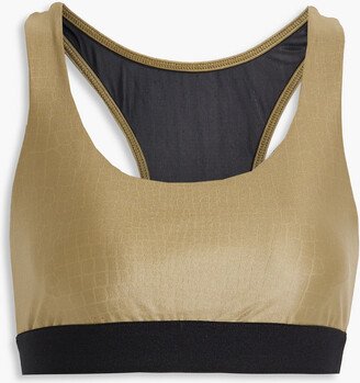 Savannah Infinity mesh and stretch-jacquard sports bra