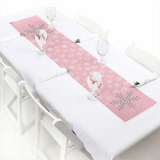 Big Dot Of Happiness Pink Winter Wonderland - Petite Snowflake Party Paper Table Runner - 12 x 60 in