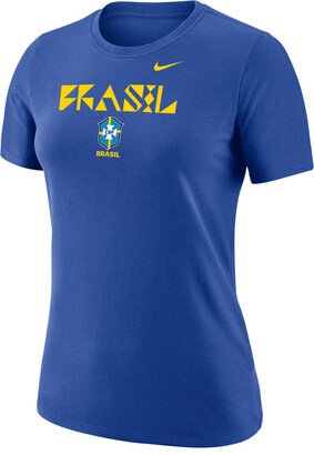 Brazil Women's Soccer T-Shirt in Blue