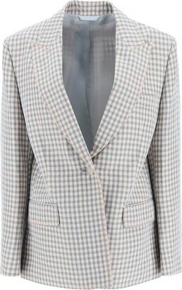 Gingham Single-Breasted Suit Jacket