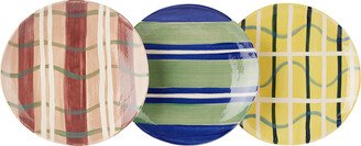 The Conran Shop Multicolor Cross Hatch Plate Set, 6 pcs