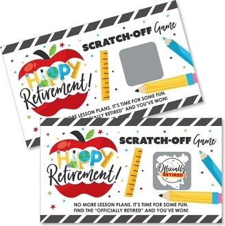 Big Dot of Happiness Teacher Retirement - Happy Retirement Party Game Scratch Off Cards - 22 Count