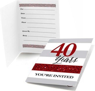 Big Dot Of Happiness We Still Do - 40th Wedding Anniversary - Fill In Party Invitations (8 ct)