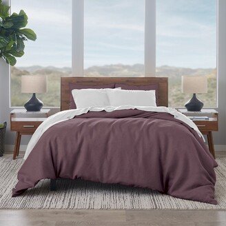 Ella Jayne Linen Cotton 3-piece Duvet Cover Set, Full/Queen, Plum