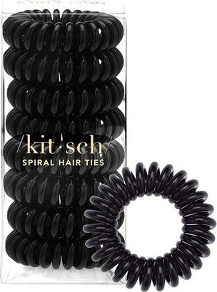 Spiral Hair Ties 8 Pack - Black