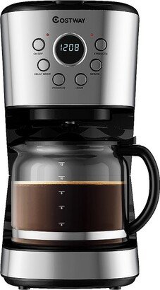 12-Cup Programmable Coffee Maker Brew Machine LCD Display w/ 1.8L Glass Carafe