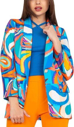 BROLEO Colorful Print Suit Jacket