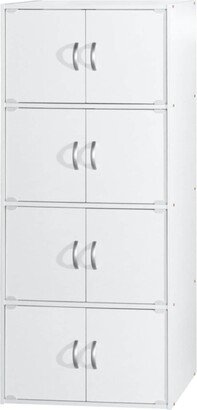 Contemporary Home Living 54 White Multi-Purpose Bookcase Cabinet with Doors