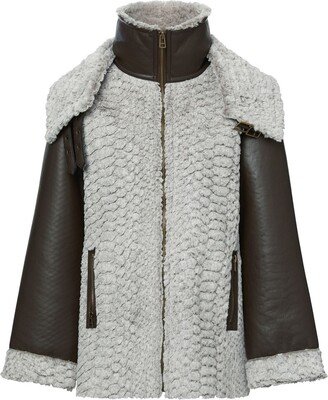 Synergy snake-effect faux-fur jacket