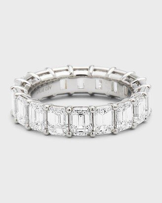 Neiman Marcus Diamonds Platinum Emerald-Cut FG/VS Diamond Eternity Band, Size 6.75, 7.2tcw