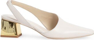 SIMKHAI Mac 50MM Leather Slingback Pumps