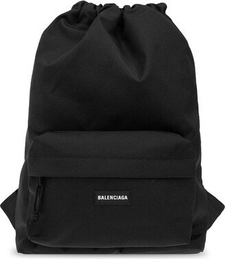 Logo Patch Ruched Backpack