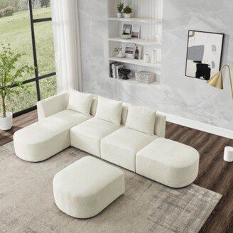 Williamspace L Shape Sectional Sofa with Left Side Chaise and Ottoman, Modular Sofa