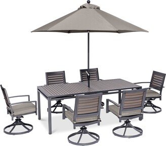 Agio Closeout! Marlough Ii Outdoor Aluminum 7-Pc. Dining Set (84