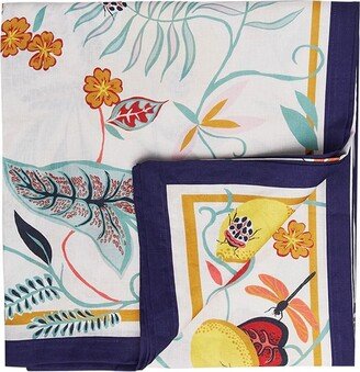 Floral-Print Linen Tablecloth