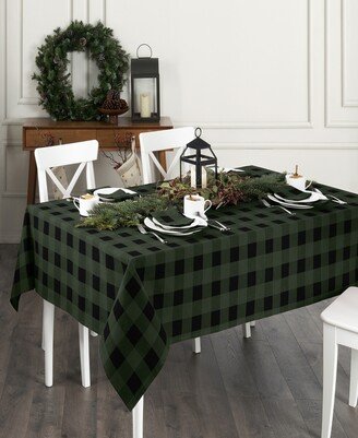 Farmhouse Living Holiday Buffalo Check Tablecloth 52x70 - Green/Black