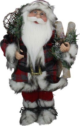 Northlight 16 Alpine Chic Standing Santa Claus with Snowshoes and Skis Christmas Figure-AA