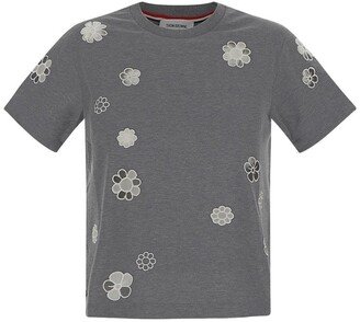 Floral Embroidered Crewneck T-Shirt