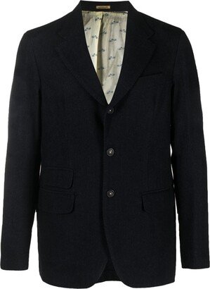 Single-Breasted Wool-Blend Blazer-AO