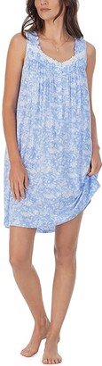 Sleeveless Chemise (Blue Ground Floral) Women's Pajama-AA