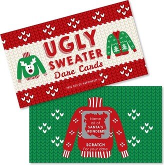 Big Dot of Happiness Ugly Sweater - Holiday and Christmas Party Game Scratch Off Dare Cards - 22 Count