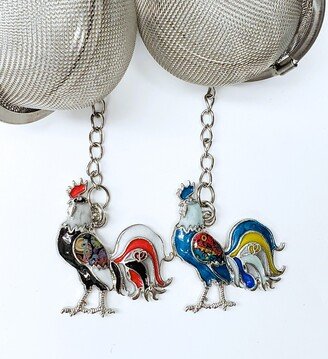 Rooster Tea Infuser For Loose - 2 Color Choices Black & Red & Blue Steepers Chicken Lover Gift