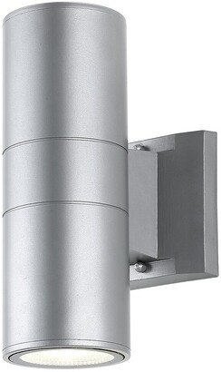 Duo 6In 2-Light Cylinder Outdoor Integrated Led Sconce With Uplight