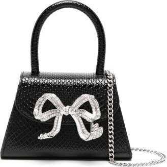 Bow snake-effect mini bag