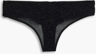 Lace and stretch-jersey mid-rise briefs-AA