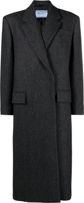 Logo-Appliqué Wool Coat