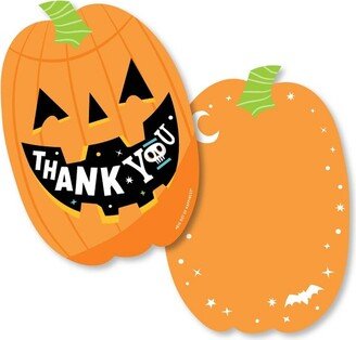 Big Dot of Happiness Jack-O'-Lantern Halloween - Shaped Thank You Cards - Kids Halloween Party Thank You Note Cards with Envelopes - Set of 12