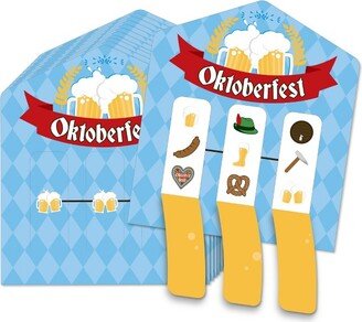 Big Dot of Happiness Oktoberfest - German Beer Festival Game Pickle Cards - Pull Tabs 3-in-a-Row - Set of 12